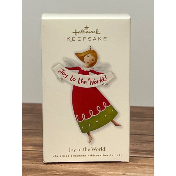 2010 HALLMARK KEEPSAKE ORNAMENT QXG7366 JOY TO THE WORLD SPARKLY ANGEL BANNER - Picture 2 of 8